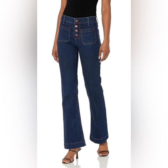 OAT New York Sailor Jeans Mid Rise Wide Leg Boot Cut Denim Pants 24 - Picture 5 of 6